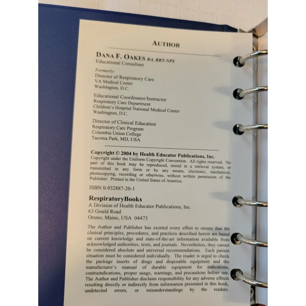 Lot of 4 Oakes Respiratory‎ Care Pocket Guides Ventilator Hemodynamic Monitoring